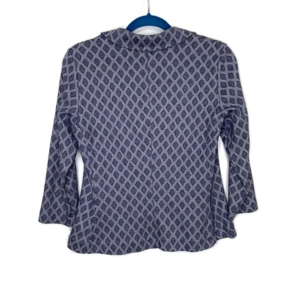 Pure Collection Blue Geometric Print Button Blazer - Picture 4 of 10